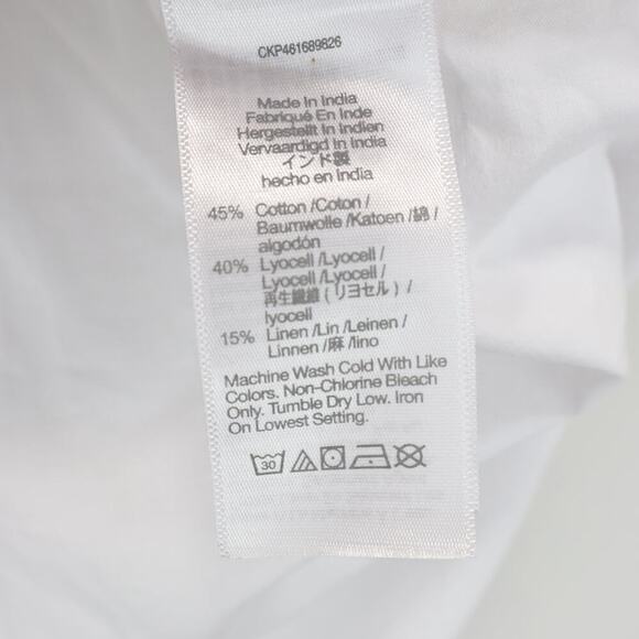 Madewell Lakeline Popover Shirttail Linen Blend Top Eyelet White Size Small NWT - Picture 9 of 10